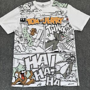 Tom & Jerry x Southpole Shirt Mens Size Large White Art T-Shirt Y2K VTG Comic